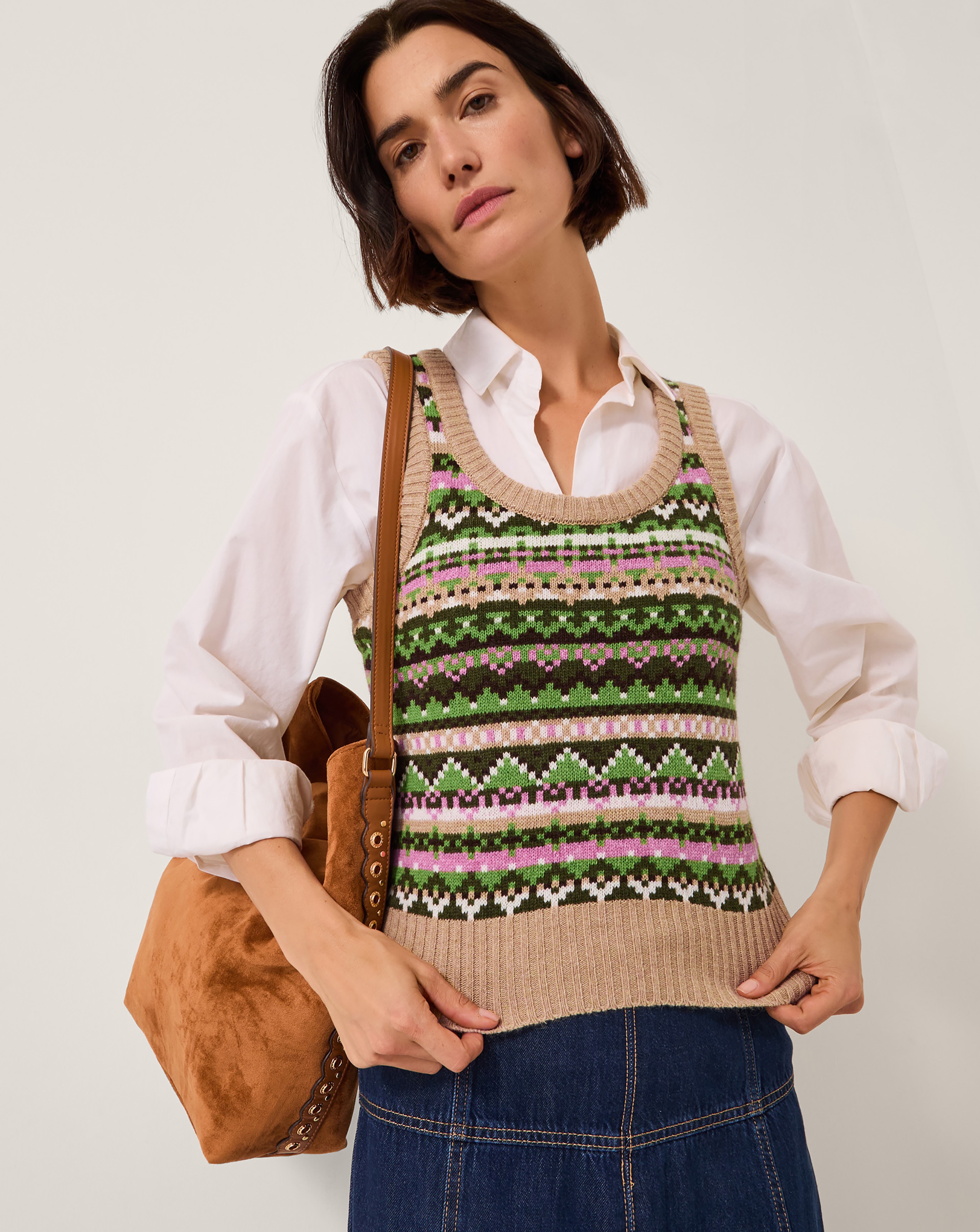 Monsoon Fira Fair Isle Knitted Tank Top