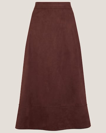 Monsoon Rowan Suedette A-Line Midi Skirt