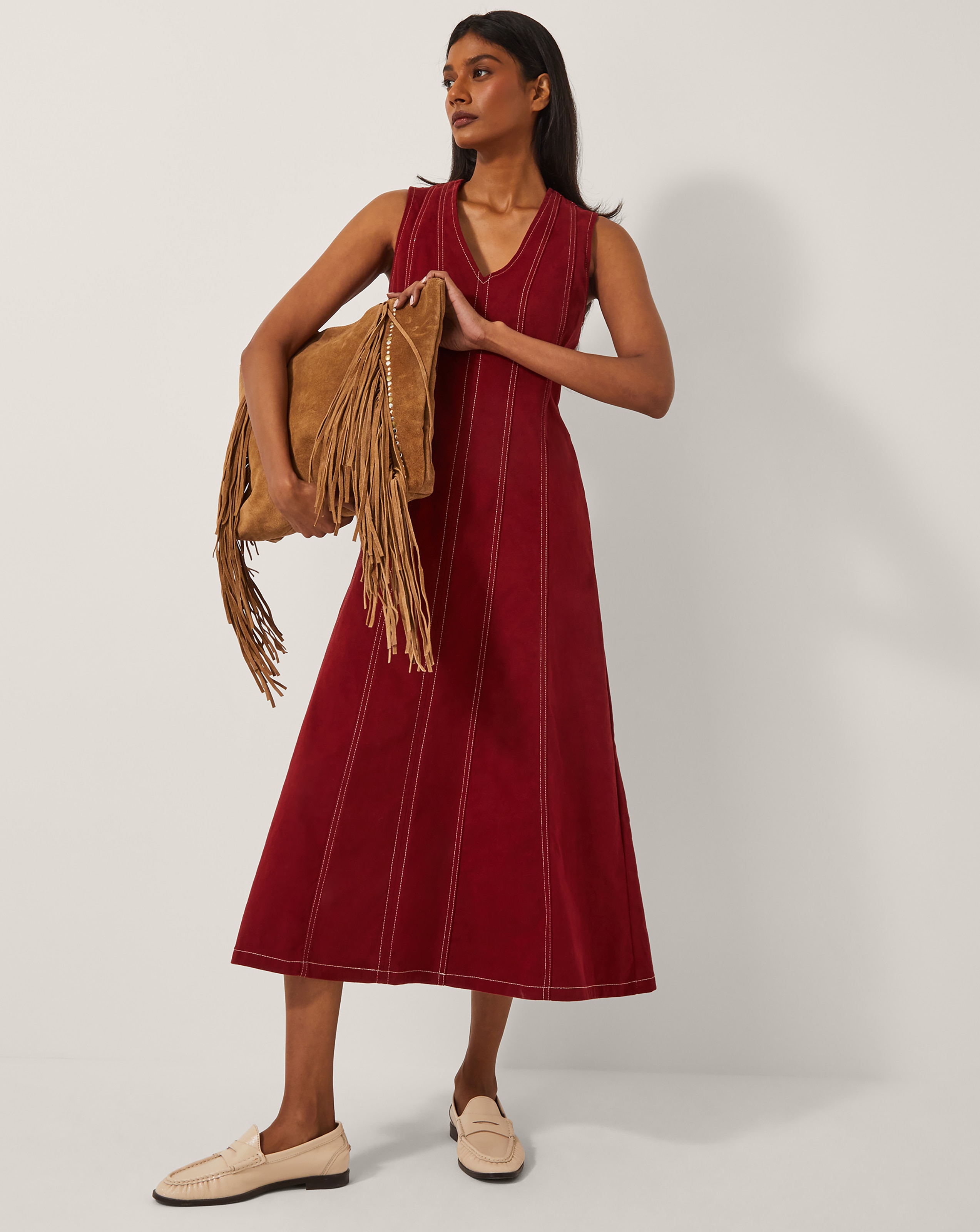 Monsoon Hope A-Line Denim Midi Dress