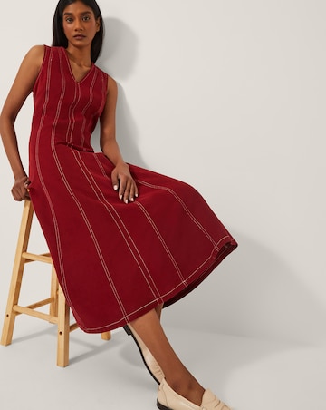 Monsoon Hope A-Line Denim Midi Dress