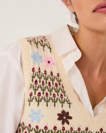 Monsoon Ella Floral Knitted Vest