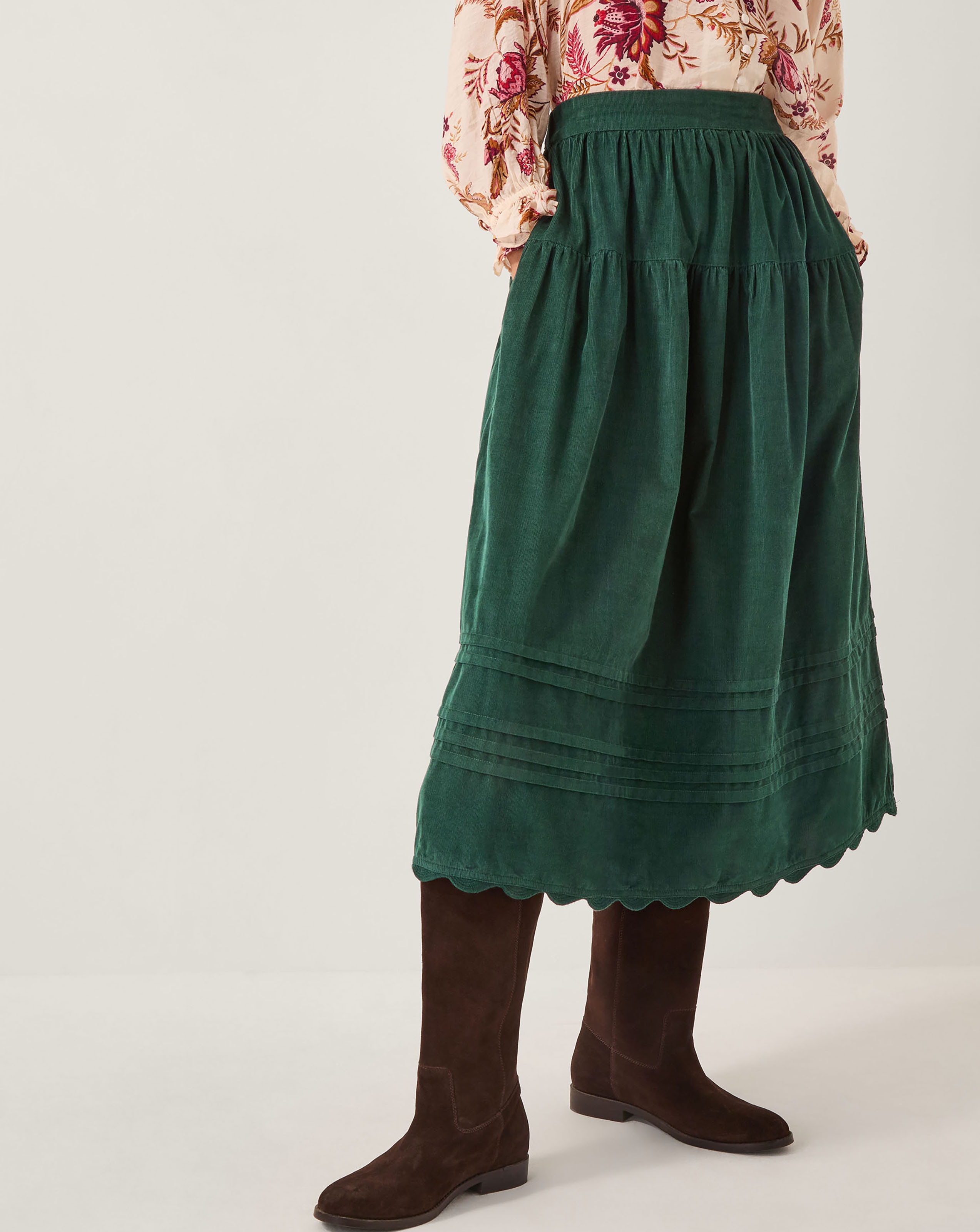 Monsoon Mina Corduroy Midi Skirt