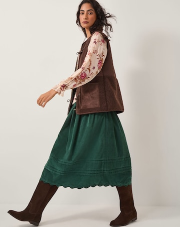 Monsoon Mina Corduroy Midi Skirt