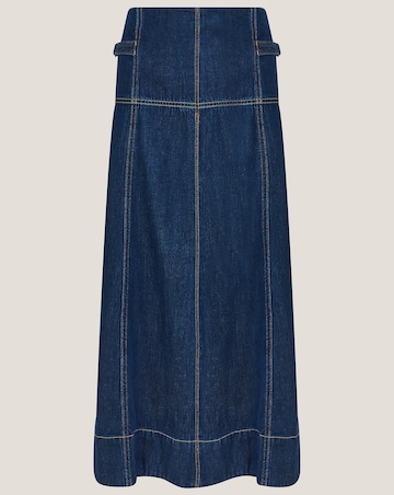 Monsoon Brooke Seamed Denim Midi Skirt