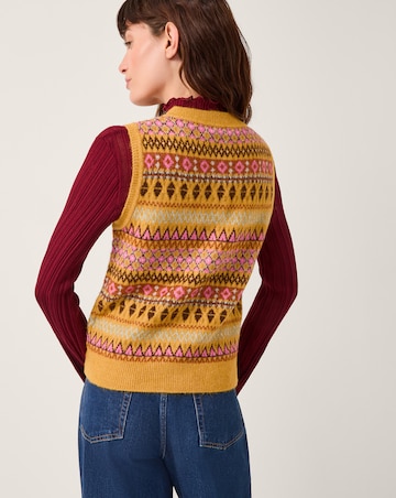 Monsoon Fleur Fair Isle Button Knitted Vest