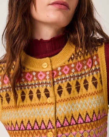 Monsoon Fleur Fair Isle Button Knitted Vest