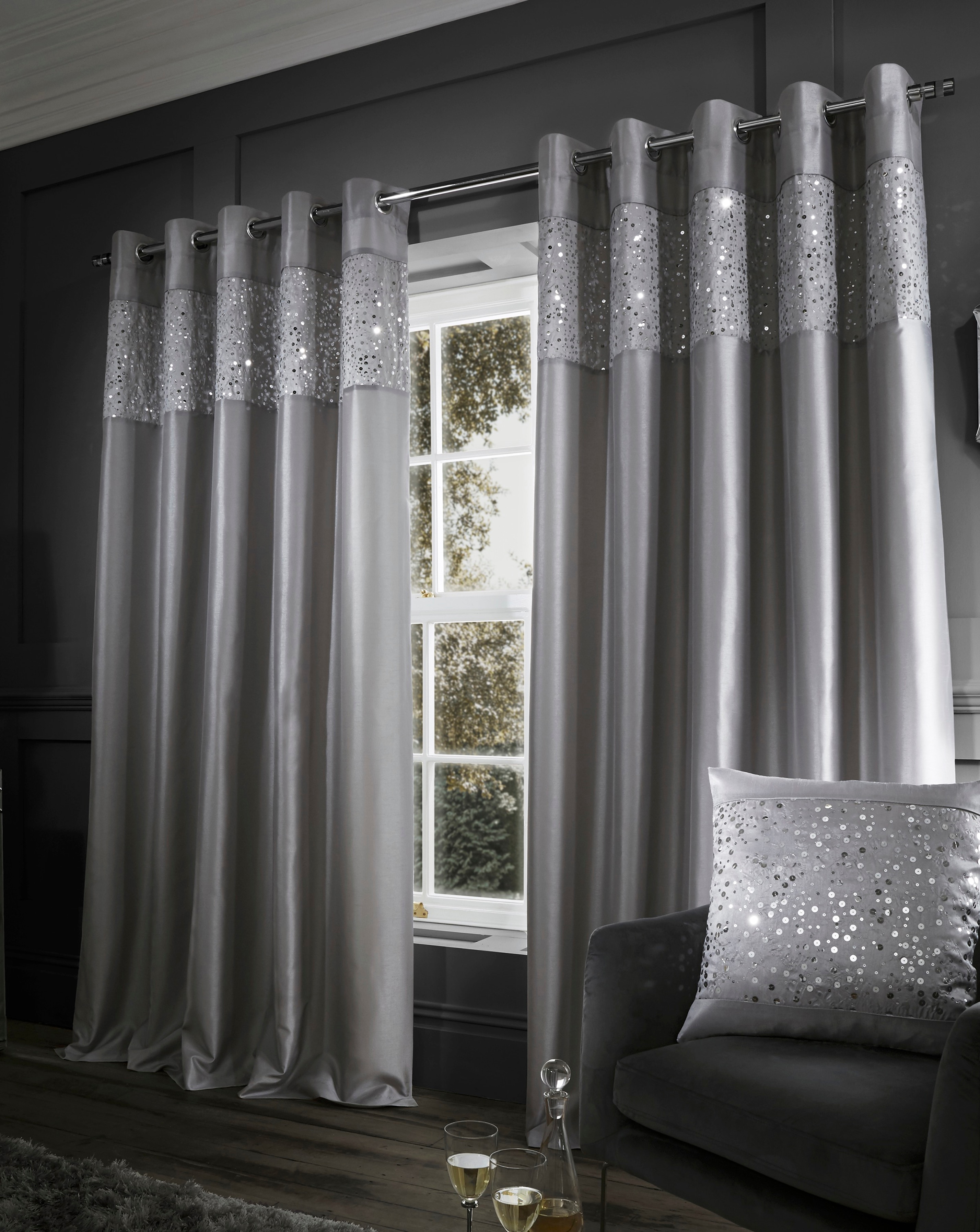 Catherine Lansfield Glitzy Curtains