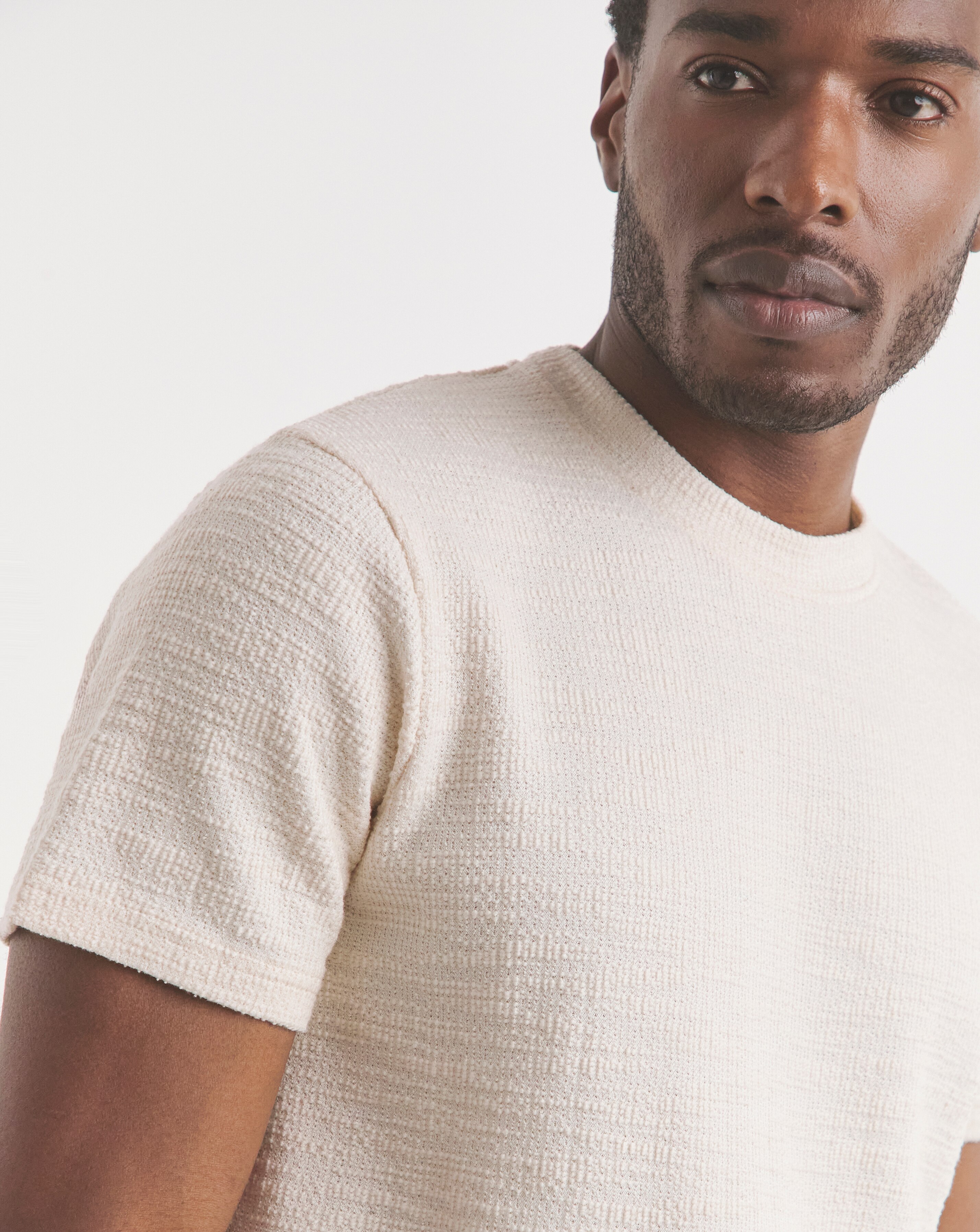 Textured Crew Neck T-Shirt