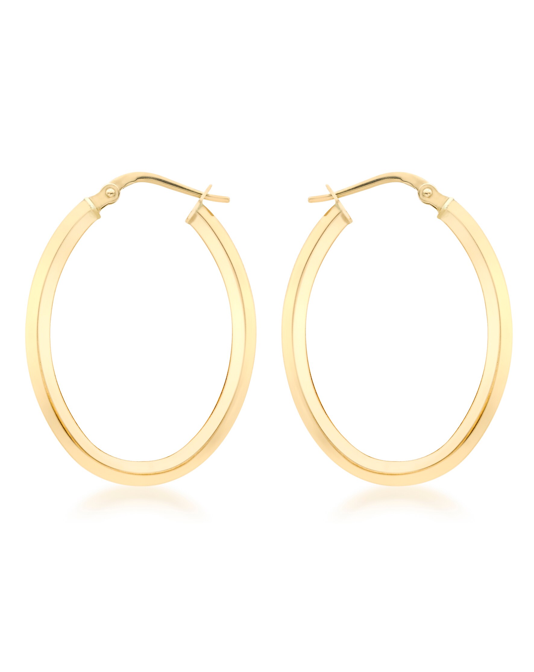 9Ct Gold Oval Creole Earring