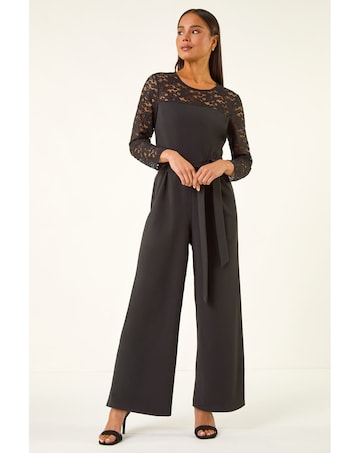 Roman Petite Contrast Stretch Jumpsuit
