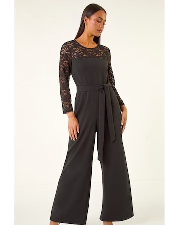Roman Petite Contrast Stretch Jumpsuit