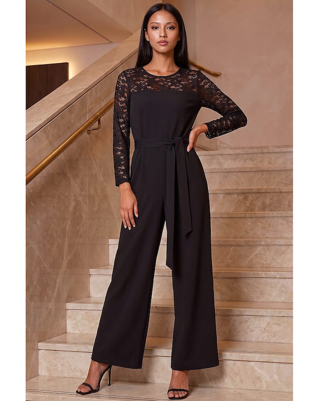Roman Petite Contrast Stretch Jumpsuit