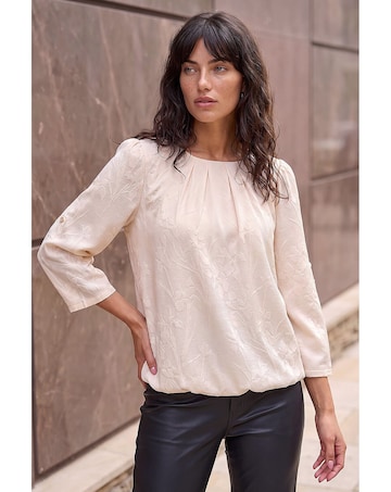 Roman Roman Jacquard Bubble Hem Top