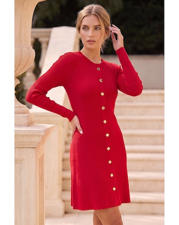 Roman Knitted Button Dress