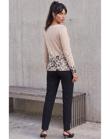 Roman Sparkly Floral V-Neck Knit Jumper