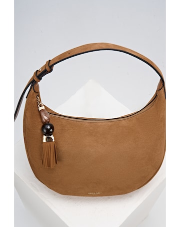 Luella Grey Theodora Tan Suede Scoop Hobo