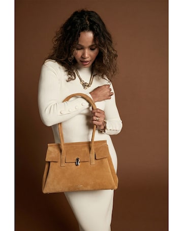 Luella Grey Natalia Tan Suede Tote Bag