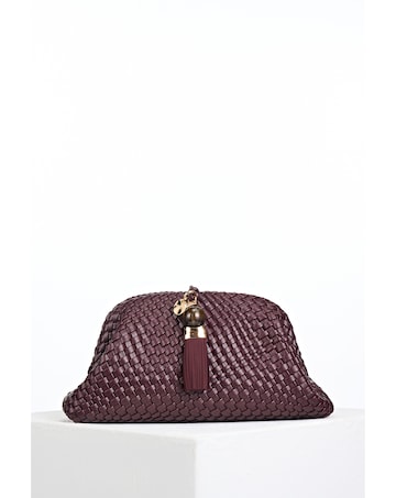 Luella Grey Indigo Black Cherry Oversized Clutch