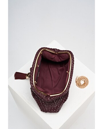 Luella Grey Indigo Black Cherry Oversized Clutch