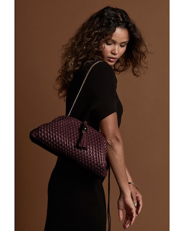 Luella Grey Indigo Black Cherry Oversized Clutch