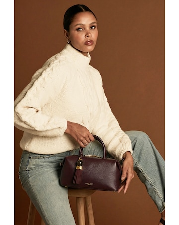 Luella Grey Alessia Black Cherry Bowler Tote
