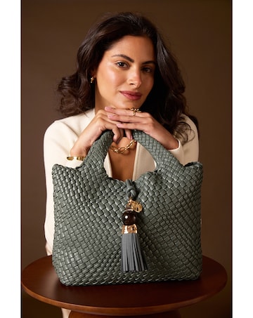 Luella Grey Suky Steel Green Woven Crossbody