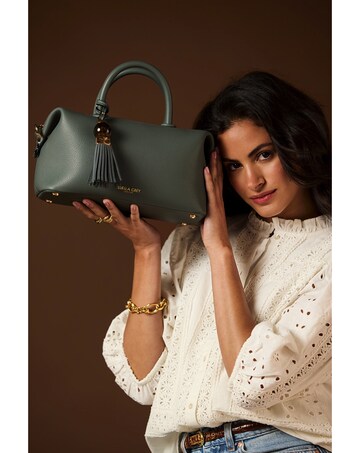 Luella Grey Alessia Steel Green Bowler Tote