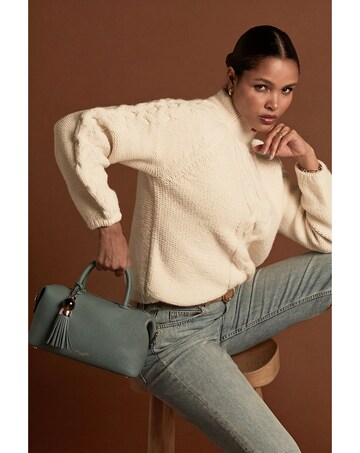 Luella Grey Alessia Steel Green Bowler Tote