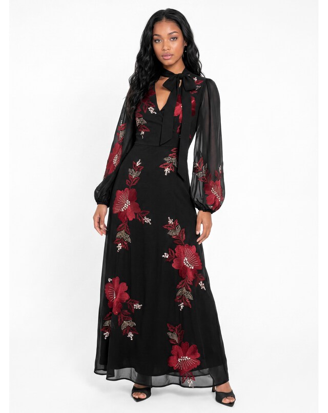 Maya Deluxe Embroidered Maxi Dress