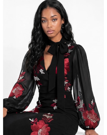 Maya Deluxe Embroidered Maxi Dress