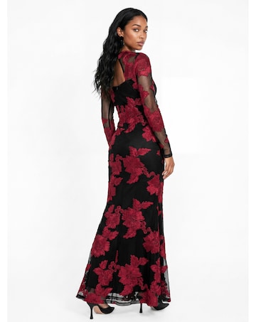 Maya Deluxe Floral Mesh Maxi Dress