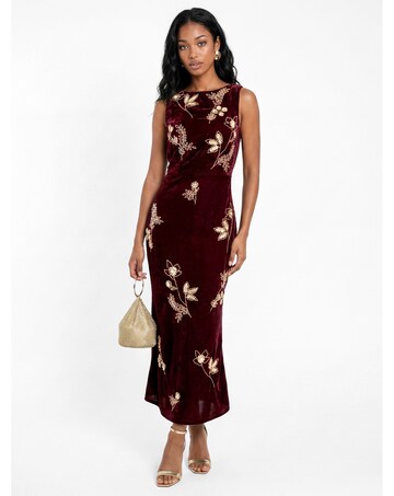Maya Deluxe Embellished Velvet Dress