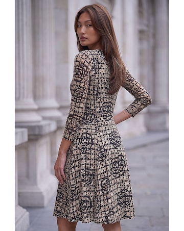 Roman Rose Burnout Lace Dress