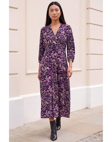 Roman Abstract Print Midi Dress