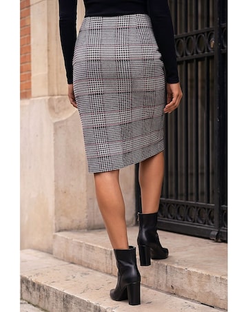 Roman Dogtooth Check Skirt