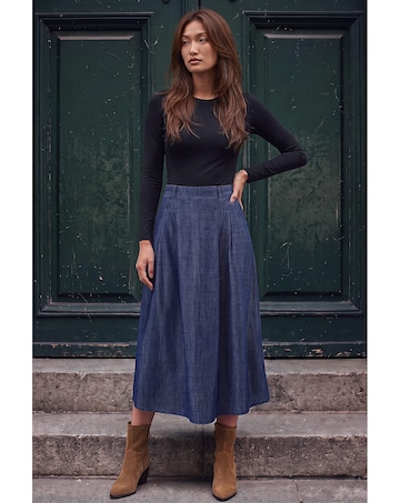 Roman A-Line Woven Skirt