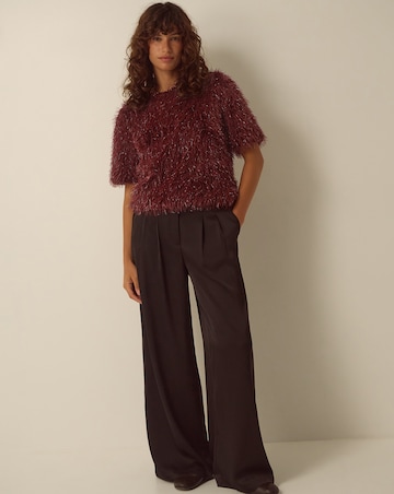 Monsoon Terri Short Sleeve Fringe Top