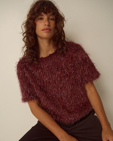Monsoon Terri Short Sleeve Fringe Top