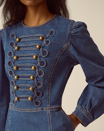 Monsoon Military Denim Midi Dress