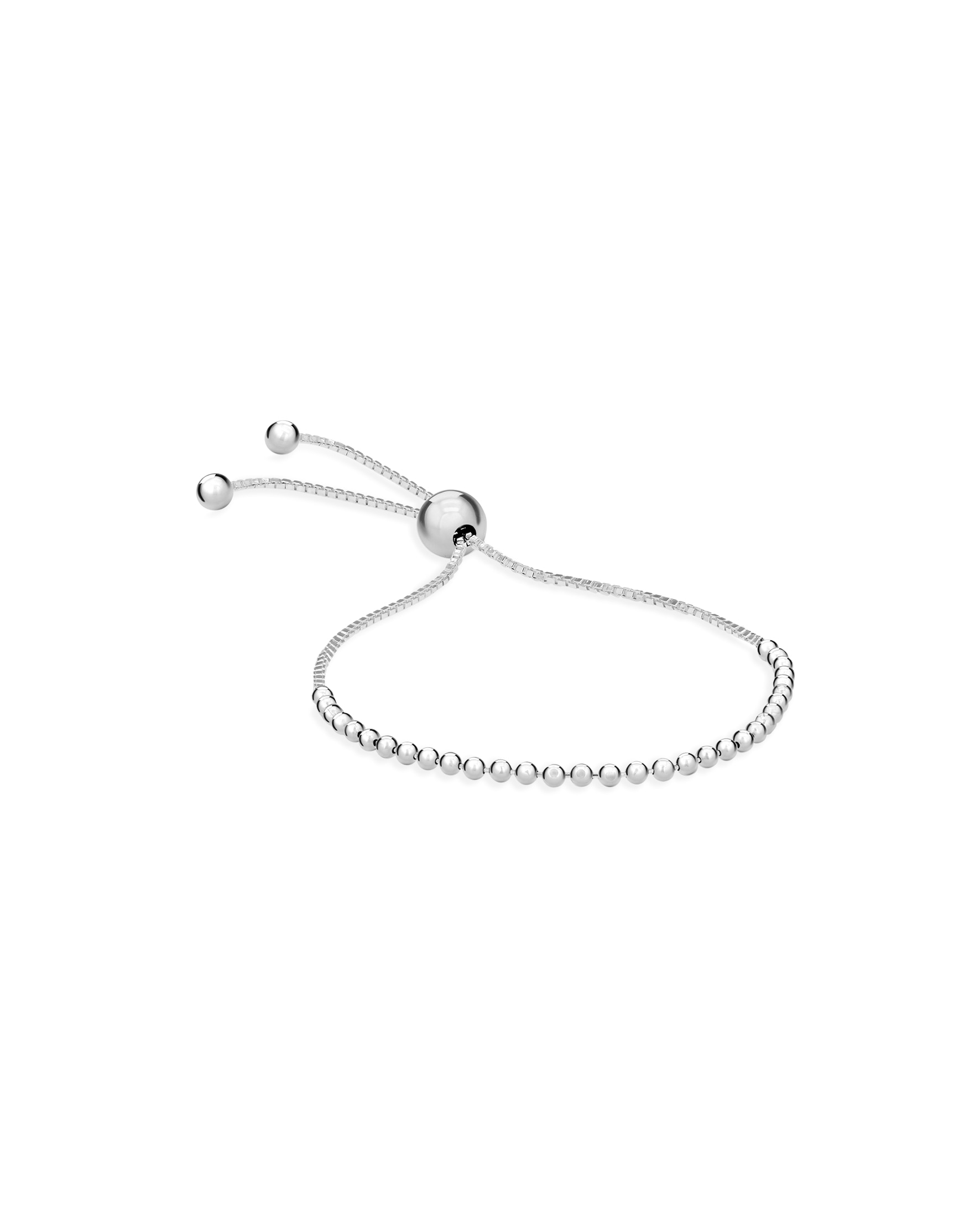 Sterling Silver Beaded Slider Bracelet