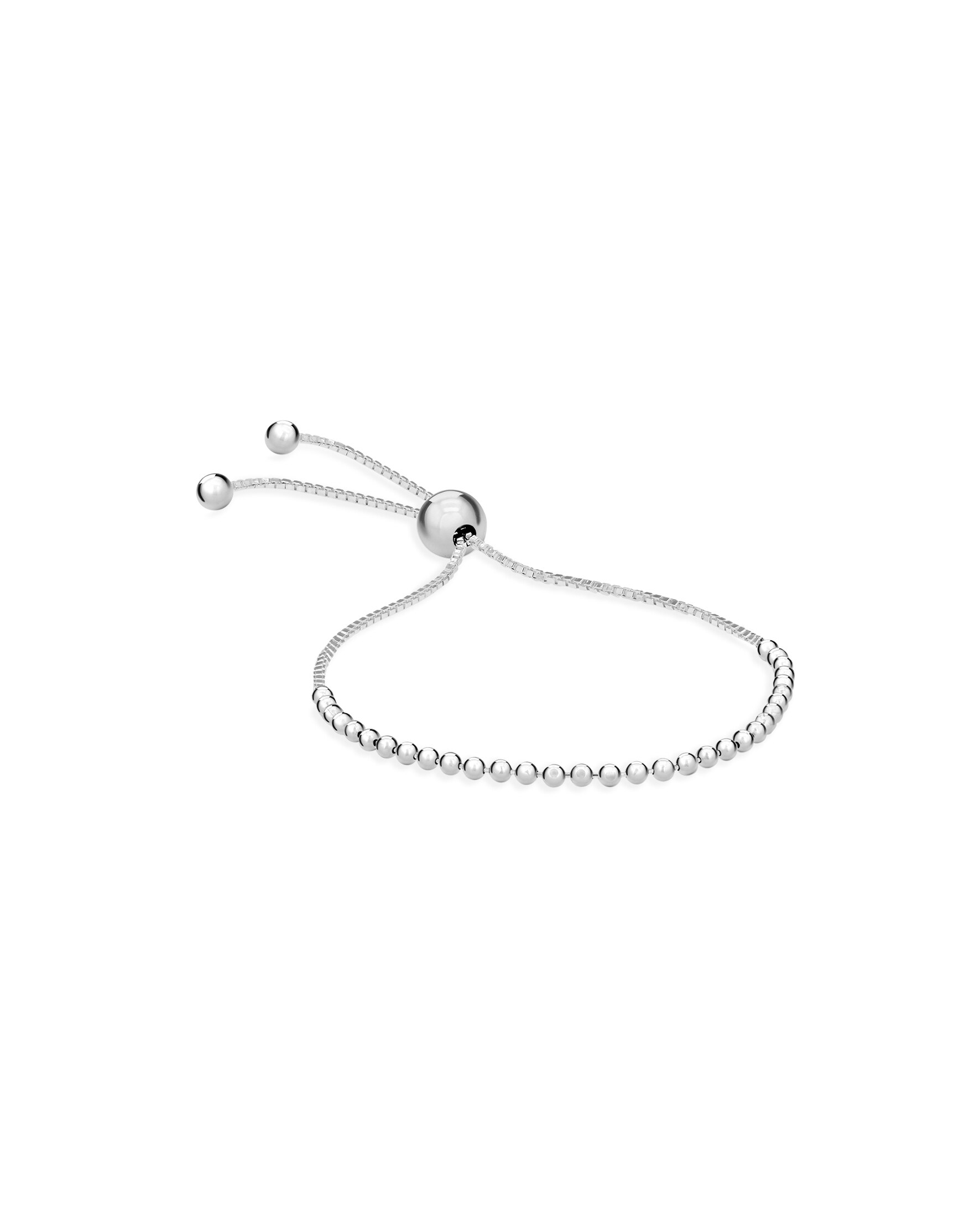 Sterling Silver Beaded Slider Bracelet