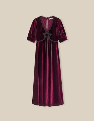 Monsoon Vera V-Neck Velvet Midi Dress