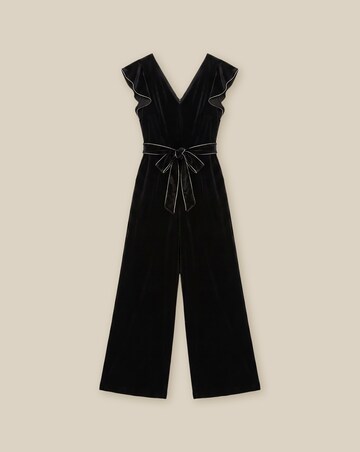 Monsoon Dionne V-Neck Velvet Jumpsuit