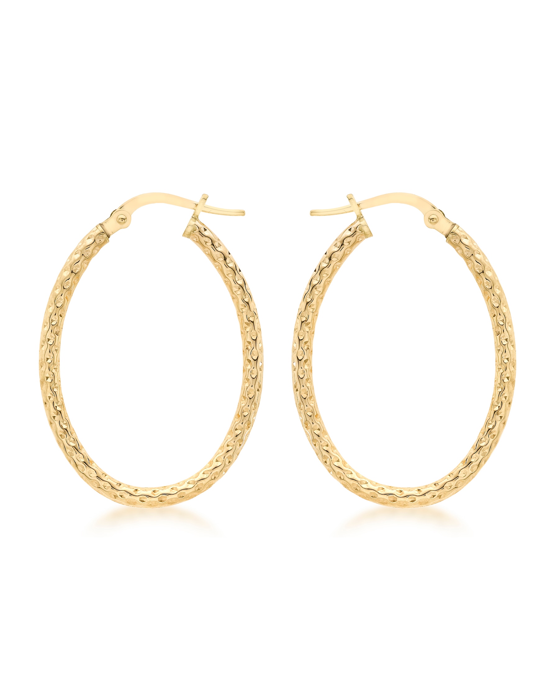 9ct Gold Pattern Hoop Earring