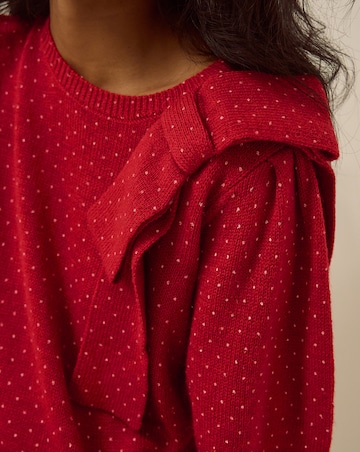 Monsoon Sue Polka Dot Bow Jumper