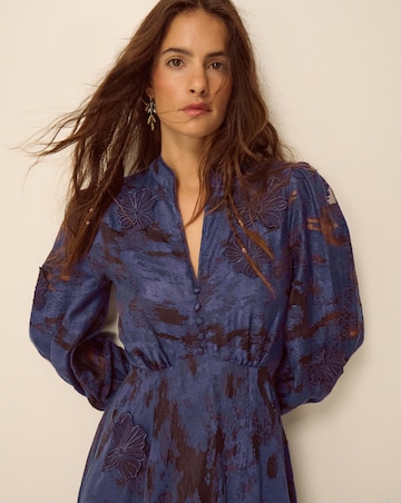 Monsoon Glen Floral Jacquard Midi Dress