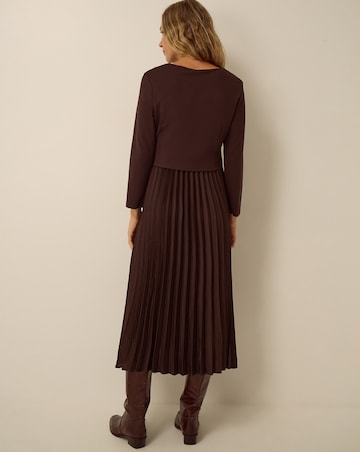 Monsoon Petra Jersey Pleated Midi Dress