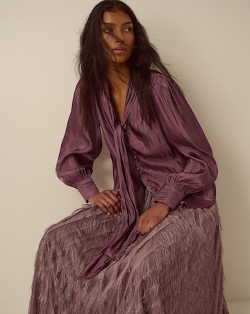 Monsoon Mira Metallic Pussybow Blouse