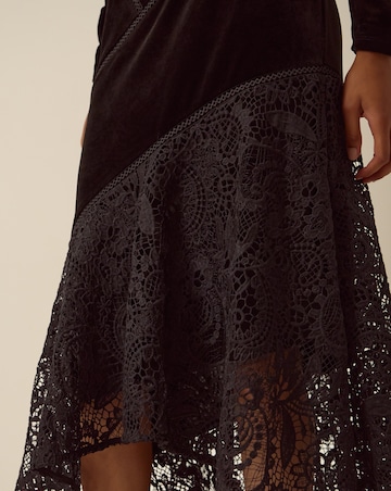 Monsoon Beatrix Velvet Lace Midi Dress
