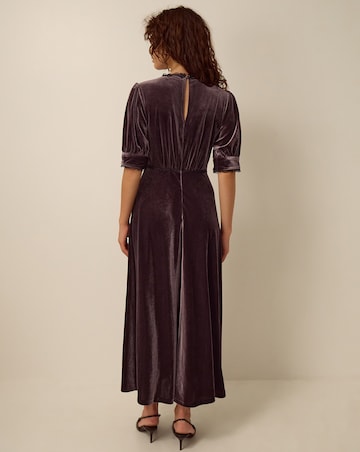 Monsoon Vera V-Neck Velvet Midi Dress